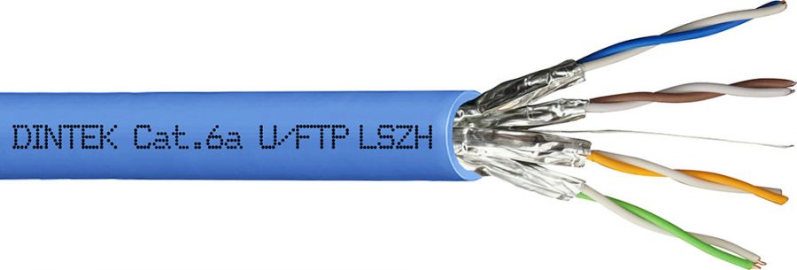 CAT6A U/FTP LSZH kabel, 305m Dca, licht blauw